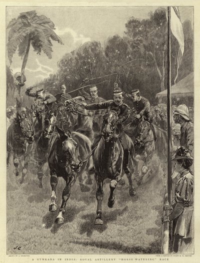 在印度的Gymkana，皇家炮兵马匹赛马 作者 John Charlton