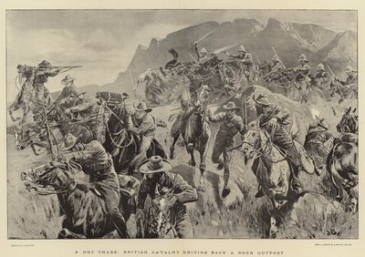 热门追逐，英国骑兵驾驶波尔前哨 作者 约翰·查尔顿