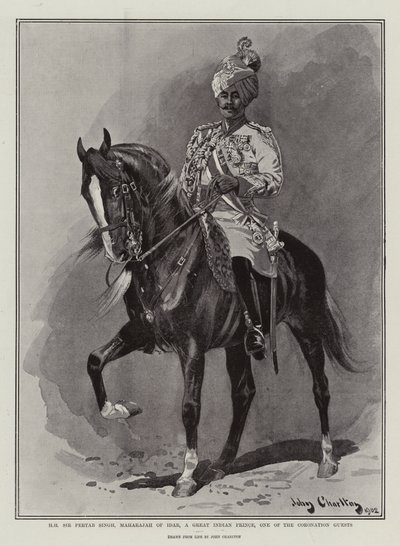HH Sir Pertab Singh，伊达尔的大君，一位伟大的印第安王子，加冕客人之一 作者 John Charlton