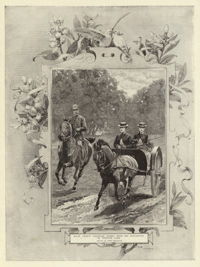 基督教王子与他的女儿一起骑在温莎公园 作者 John Charlton