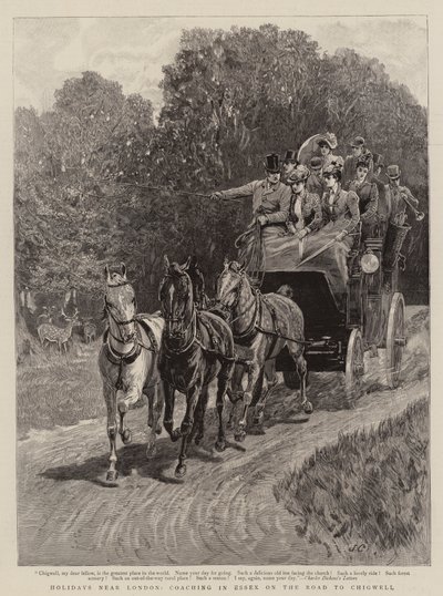 伦敦附近的假期，在通往Chigwell的道路上的埃塞克斯教练 作者 John Charlton