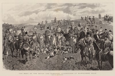 Hawkcombe Head的Devon和Somerset Staghounds会面 作者 John Charlton