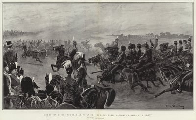 在Woolwich的Shah之前的回顾，皇家马炮兵在Gallop通过 作者 约翰·查尔顿