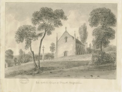 Cresswell-Draycott-in-the-Moor天主教教堂：棕褐色绘画，1841年 作者 约翰·切塞尔·巴克勒