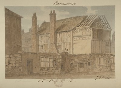 Bermondsey议院废墟的东部看法，1838年 作者 约翰·切塞尔·巴克勒