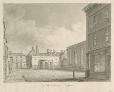 Lichfield - Market House：棕褐色绘图 作者 约翰·切塞尔·巴克勒