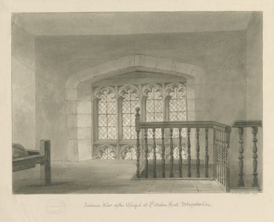 皮拉顿厅（Pillaton Hall）-教堂内部：棕褐色绘画，1841年 作者 约翰·切塞尔·巴克勒