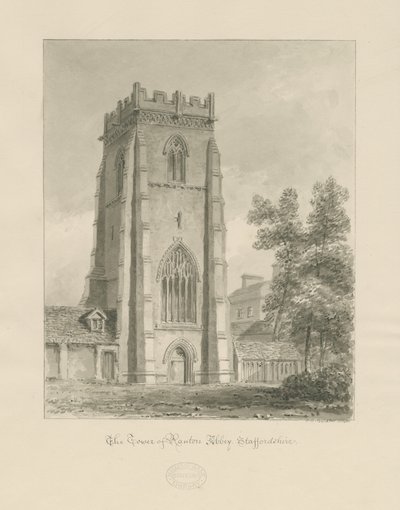 Ranton Abbey [Priory] ​​- 塔：棕褐色绘图 作者 约翰·切塞尔·巴克勒
