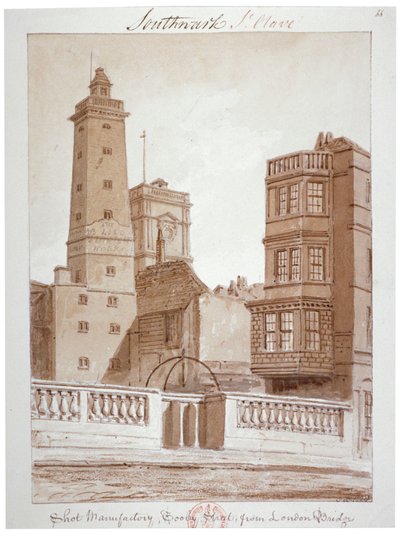 Shot Manufactory, Tooley Street, from London Bridge