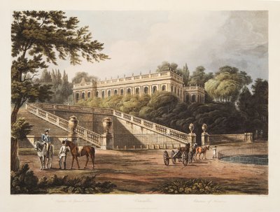 Trianon城堡，从凡尔赛，巴黎和圣但尼，酒吧的例证。 1805（aquatint） 作者 约翰·克劳德·纳特斯