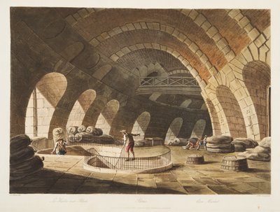 玉米市场，从凡尔赛，巴黎和圣但尼，酒吧的插图。 1805（aquatint） 作者 约翰·克劳德·纳特斯