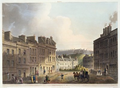 马尔堡街（Marlborough Street），来自&39;巴斯画廊的一系列景观&39;，由John Hill（1770-1850）酒吧刻。作者William Miller，1805（aquatint） 作者 约翰·克劳德·纳特斯