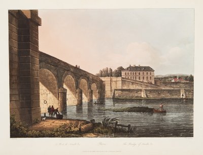 巴黎，Neuille桥梁，从凡尔赛，巴黎和圣但尼，酒吧的例证。 1807（aquatint） 作者 约翰·克劳德·纳特斯