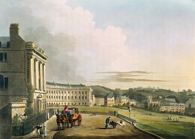 新月，来自&39;巴斯画廊的一系列景观&39;，由约翰希尔（1770-1850）酒吧刻。威廉米勒，1804年（aquatint）（详见92989） 作者 约翰·克劳德·纳特斯