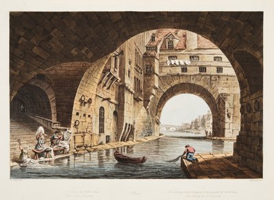 洗衣店属于Hotel-Dieu医院和Bridge de la Tournelle医院，插图来自凡尔赛宫，巴黎和圣丹尼斯，酒吧。 1805（aquatint） 作者 约翰·克劳德·纳特斯