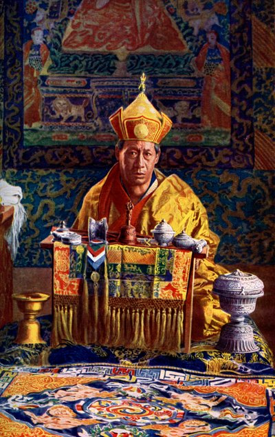 Deb Raja，不丹佛教教堂的代理负责人，1922年。 作者 约翰·克劳德·怀特