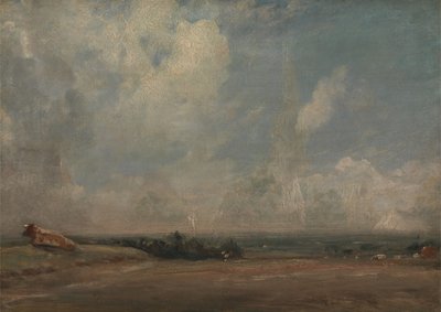 来自汉普斯特德希思的风景，约1825年。 作者 约翰·康斯特勃