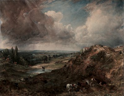 1828年，汉普斯特德（Hampstead）的布兰克希尔池塘（Branch Hill Pond）。 作者 约翰·康斯特勃