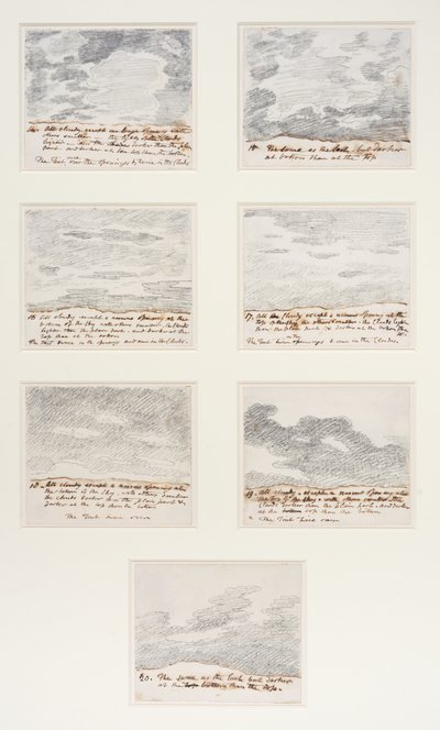 云研究（根据亚历山大-科赞斯的 "天空雕刻"），约 1822-23 年（纸上石墨） 作者 约翰·康斯特勃