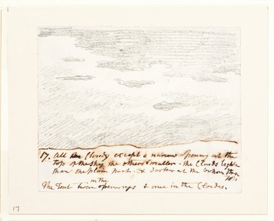 云彩研究（根据亚历山大-科赞斯的 "天空雕刻"），约 1822-23 年（纸上石墨） 作者 约翰·康斯特勃