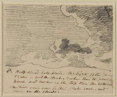 云研究（在亚历山大科恩雕刻天空之后），第1822-23页（石墨在纸上） 作者 约翰·康斯特勃