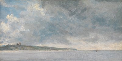 有悬崖的海岸景象，约1814年。 作者 约翰·康斯特勃