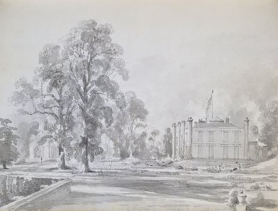 莱斯特郡的Coleorton Hall，Sir George Beaumont的家（笔和洗） 作者 约翰·康斯特勃
