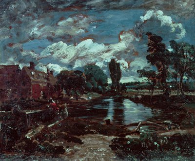 来自Stour的Lockford的Flatford Mill，c.1811 作者 约翰·康斯特勃