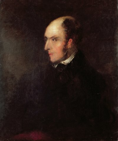 一个秃顶男人的肖像 作者 John Constable
