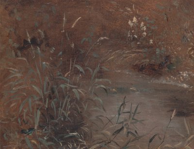 在水池边散步，约1821年。 作者 约翰·康斯特勃