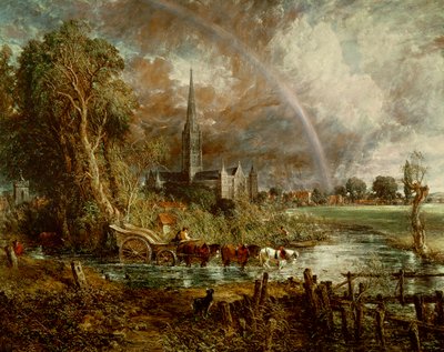 索尔兹伯里大教堂（The Salodbury Cathedral），距草地1831年（详见188984-188985） 作者 John Constable