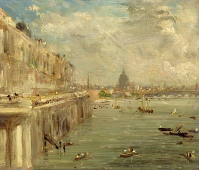 Somerset House Terrace，滑铁卢桥，1819年 作者 约翰·康斯特勃