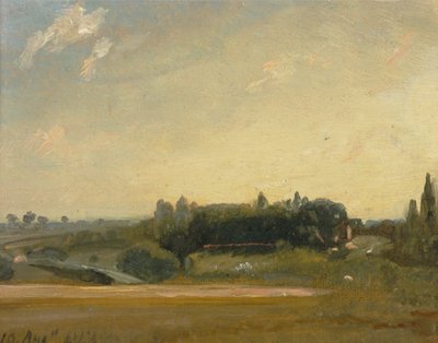 朝着教区长的方向看，East Bergholt，1813年。 作者 约翰·康斯特勃