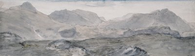 从Honister Crag（水彩）顶部查看 作者 约翰·康斯特勃