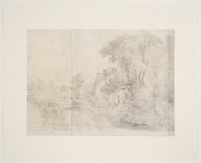 威利-洛特的房子，东贝格霍尔特，约 1812-13 年（纸上石墨） 作者 约翰·康斯特勃