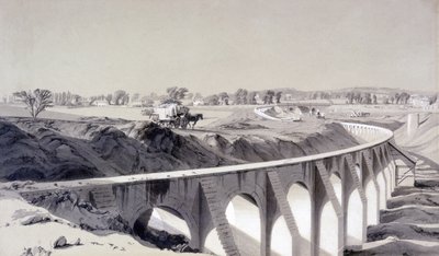 边界墙，卡姆登镇站，1836年10月14日（笔和墨水在纸上洗） 作者 约翰·库克·伯恩