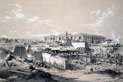 建造1837年4月26日卡姆登镇的固定式发动机房（笔和墨水在纸上洗） 作者 约翰·库克·伯恩