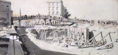 1836年8月13日，汉普斯特德道格兰比街（笔和墨水在纸上洗） 作者 约翰·库克·伯恩
