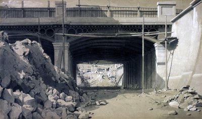 汉普斯特德路桥，1836年9月（笔和墨水在纸上洗） 作者 约翰·库克·伯恩