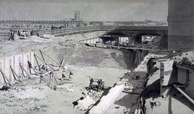 汉普斯特德路桥，从卡姆登一侧，1836年8月16日（笔和墨水在纸上洗） 作者 约翰·库克·伯恩