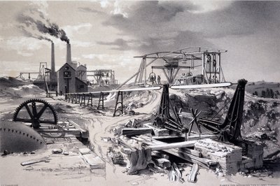 泵，通风井，Kilsby隧道，北安普敦郡，1837年7月15日（钢笔和墨水在纸上洗） 作者 约翰·库克·伯恩