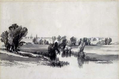 1839年5月在考文垂附近的索伊河（纸和墨水在纸上洗） 作者 约翰·库克·伯恩