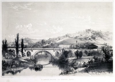 St. Jamess Bridge and Station，Bath，1846 作者 约翰·库克·伯恩