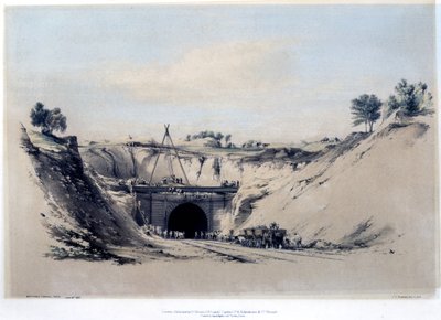 沃特福德隧道，赫特福德郡，1837年6月6日（彩色石版） 作者 约翰·库克·伯恩