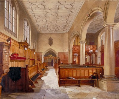 伦敦Charterhouse的小教堂内部，1885年。       作者 约翰·克劳瑟