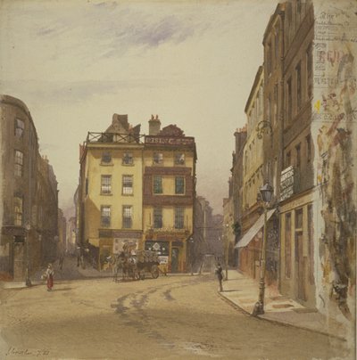 威斯敏斯特观看Wych街和霍利韦尔街，展示1881年的旭日酒馆（wc在纸上） 作者 约翰·克劳瑟