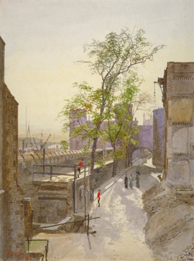 从摇篮塔向西看储藏室，伦敦塔，斯蒂芬尼，伦敦，1883年 作者 约翰·克劳瑟