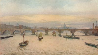 查令十字铁路大桥的滑铁卢桥，1888年，1926年 作者 约翰·克劳瑟