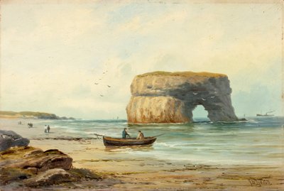 Marsden Rock，c.1885-1910（船上油） 作者 约翰戴维森利德尔