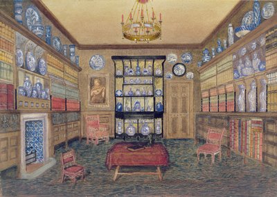 早晨的房间，鲍登厅，厄普顿圣伦纳兹，格洛斯特（wc和铅笔在纸上） 作者 约翰·迪尔曼·比尔查尔